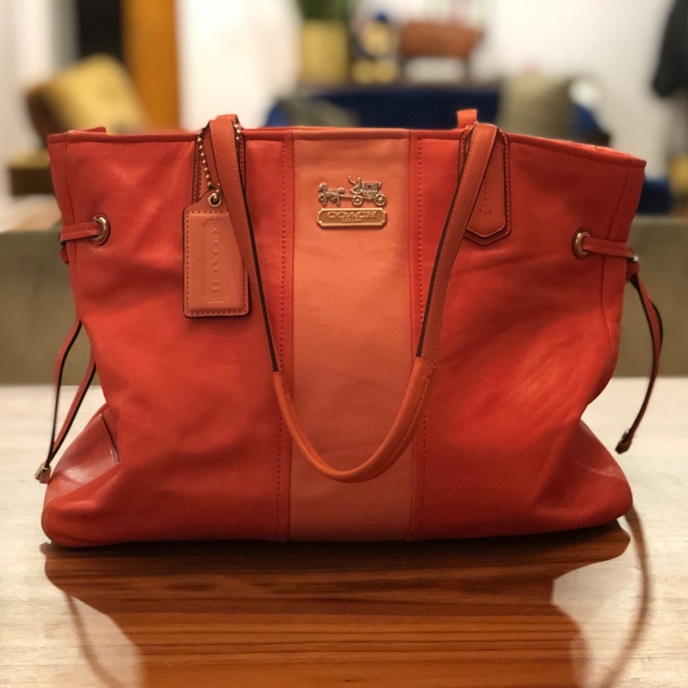 Authentic Coral Coach Chelsea Tote